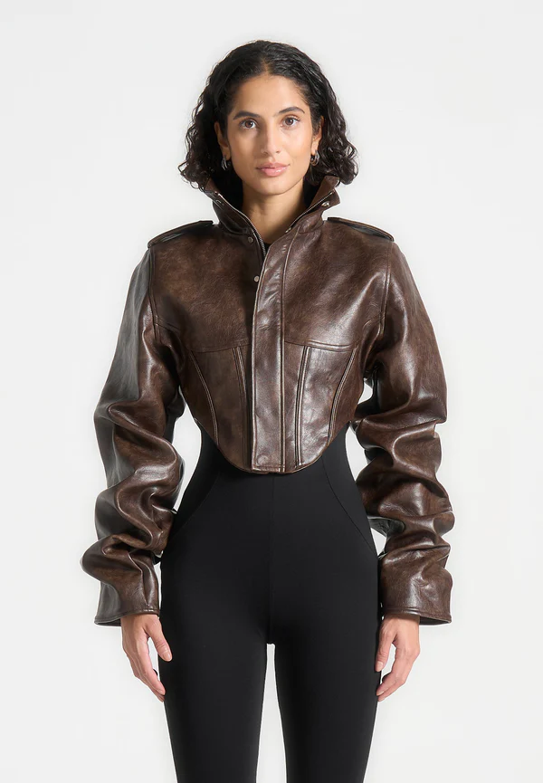 Kiera Leather Corset Jacket