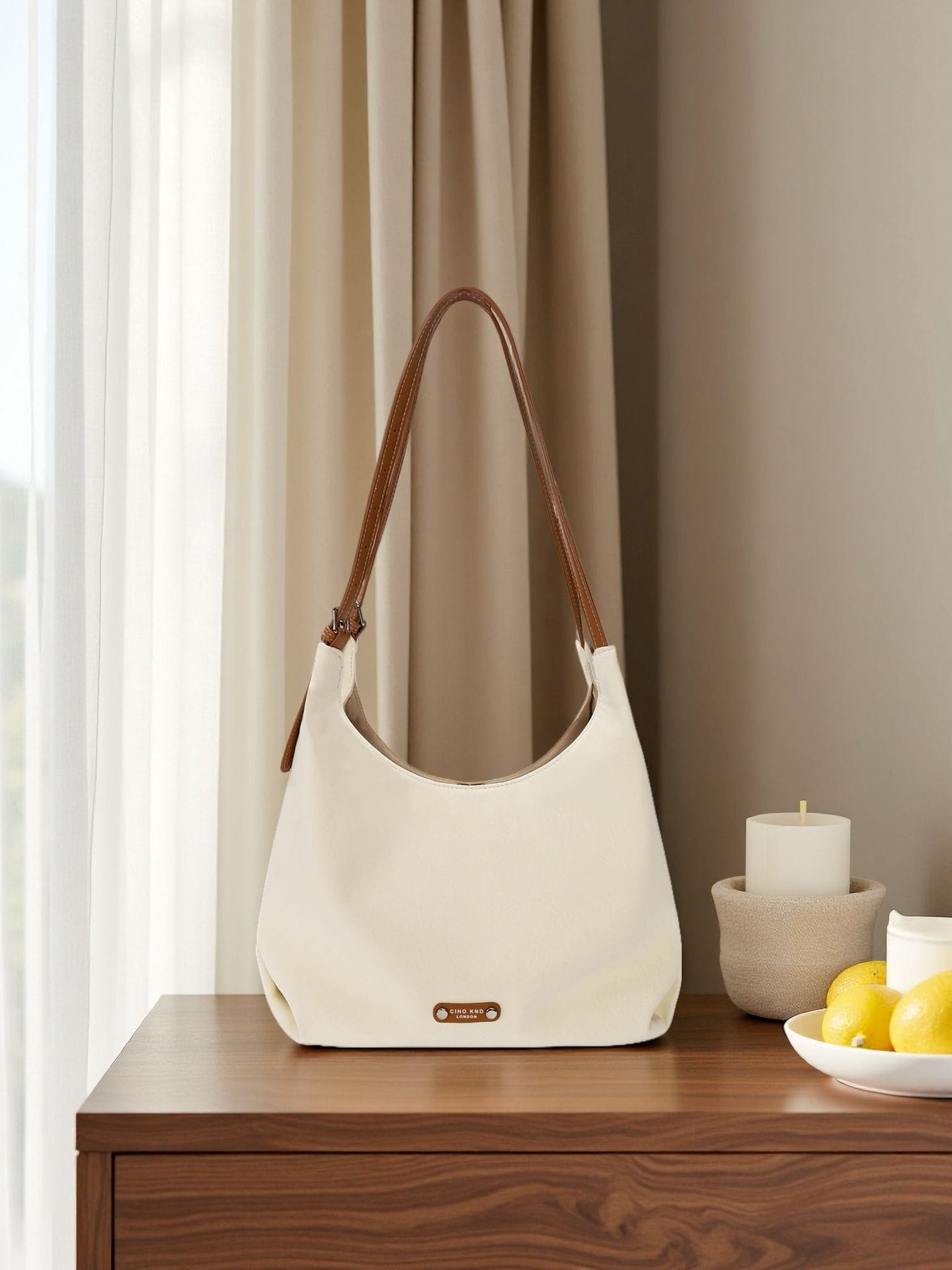 New Retro Soft White Coastal Tote Bag