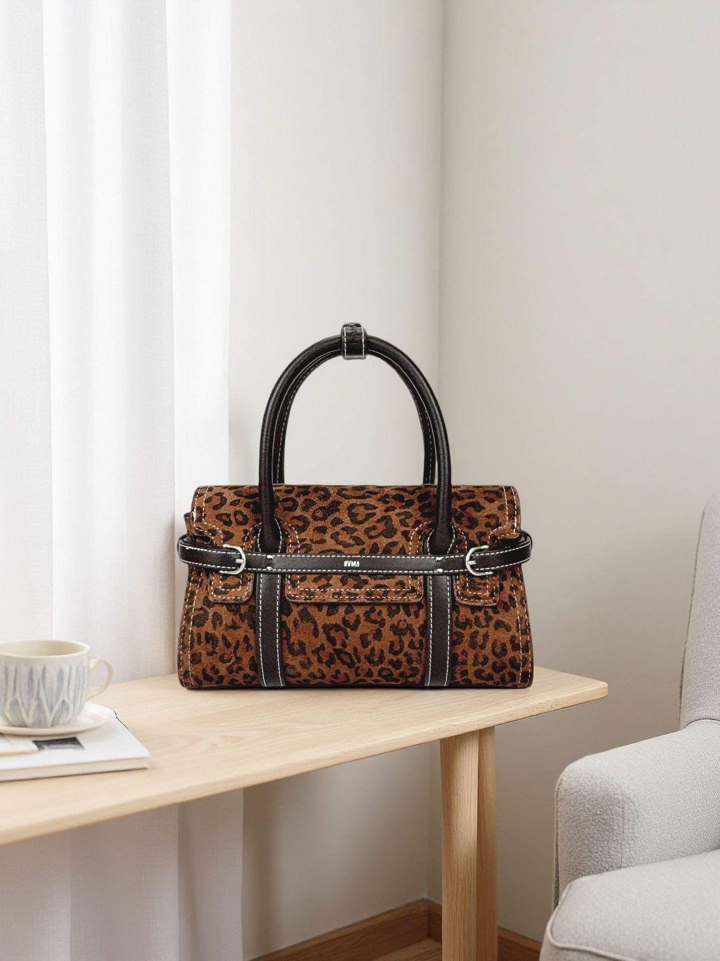 High-end retro leopard print handbag