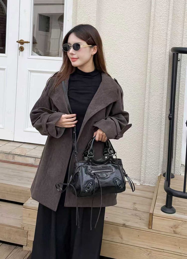 Paris studded motorcycle bag