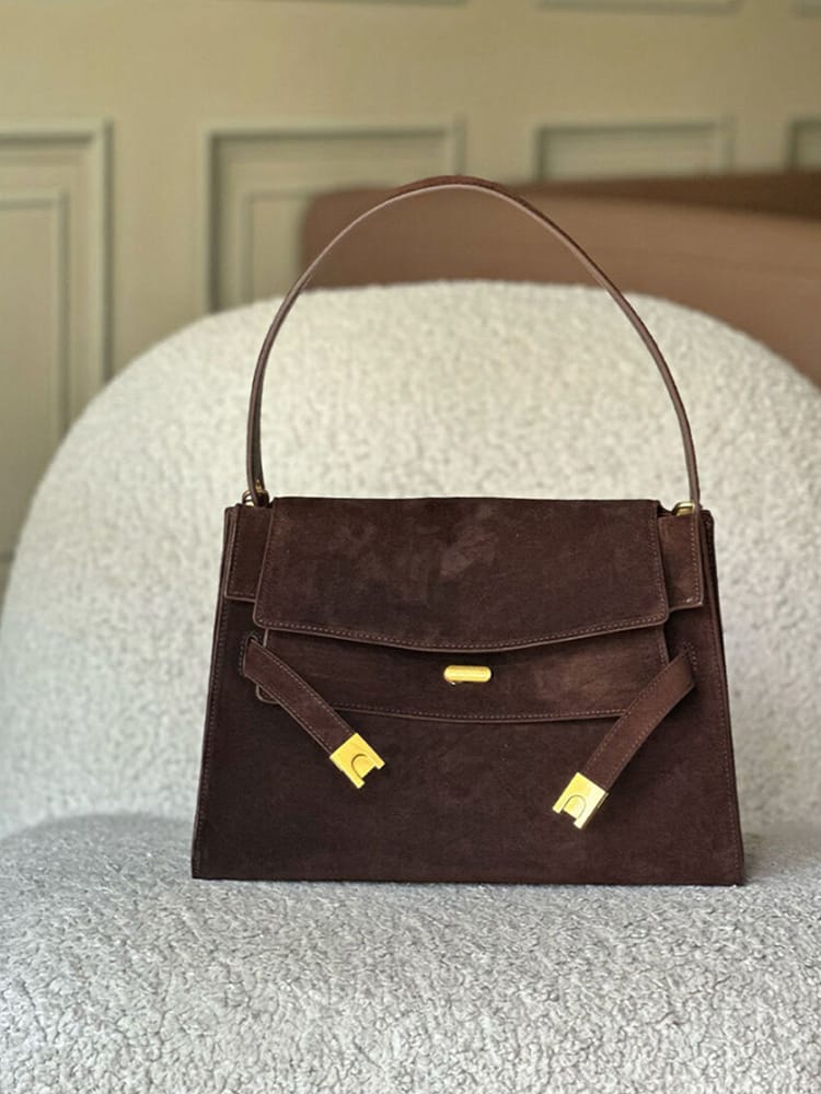 large capacity retro suede tote bag