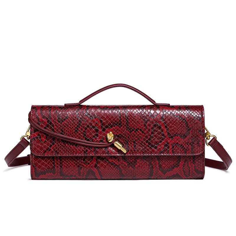 Fashion snakeskin leather handbag