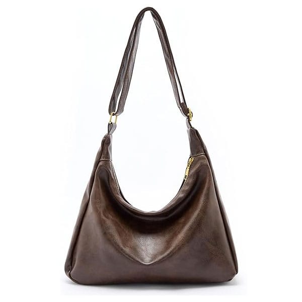 Hobo Bags for Women, Ultra Soft Foldable Vegan Leather Shoulder Handbag
